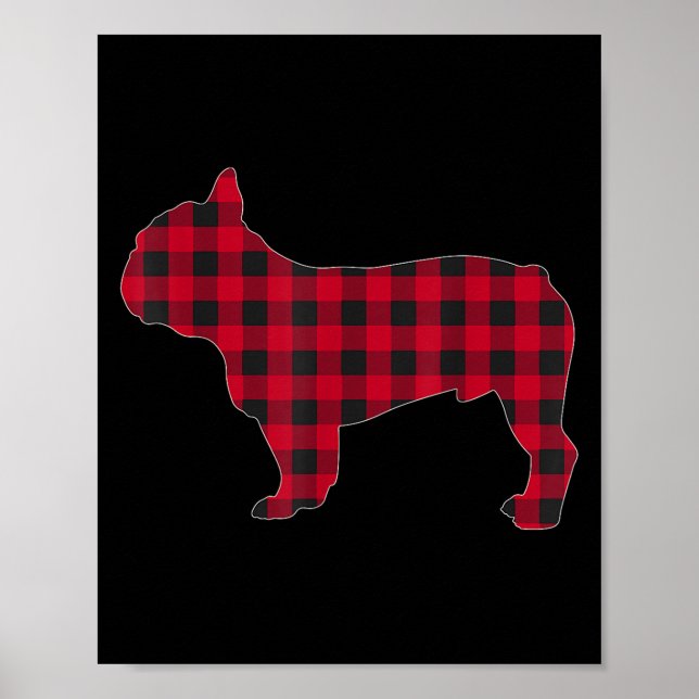 Red Plaid French Bulldog Dog Lover Matching Christ Poster (Framsidan)