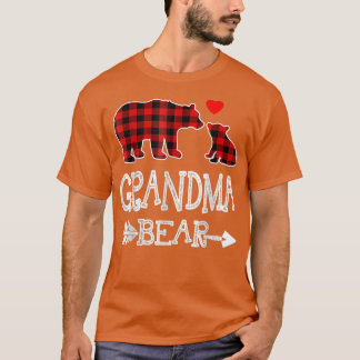 Red Plaid Grandma Bear Christmas Pajama Matching F T Shirt