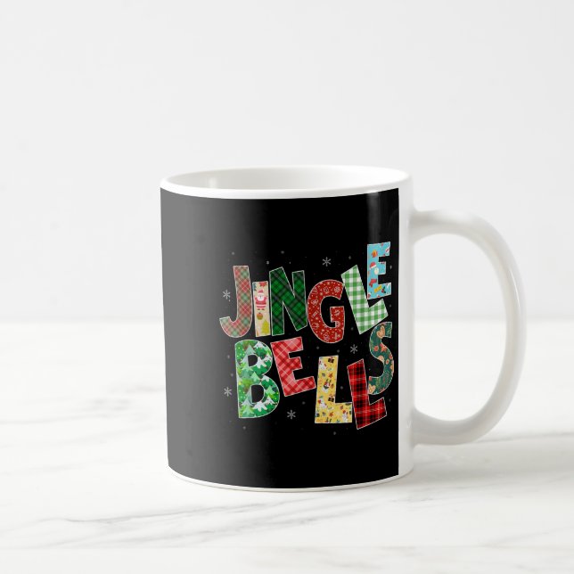 Red Plaid Jingle Bells Christmas Matching Family P Kaffemugg (Höger)