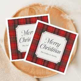 Red Plaid Merry Christmas Pappersservett