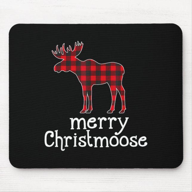 Red Plaid Merry Christmoose Christmas Moose Lovers Musmatta (Framsidan)