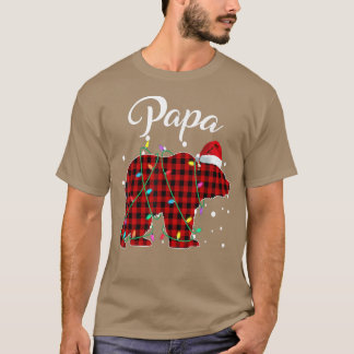 Red Plaid Papa Bear Matching Buffalo Pajama Appare T Shirt