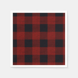 Red Plaid Pappersservett