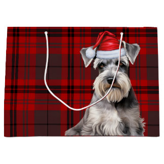 Red Plaid Schnauzer Dog Lover Holiday
