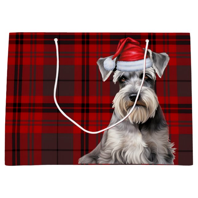 Red Plaid Schnauzer Dog Lover Holiday (Framsidan)