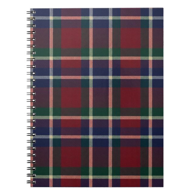 Red Plaid Tartan Journal – Classic Cozy Pattern Anteckningsbok (Framsidan)