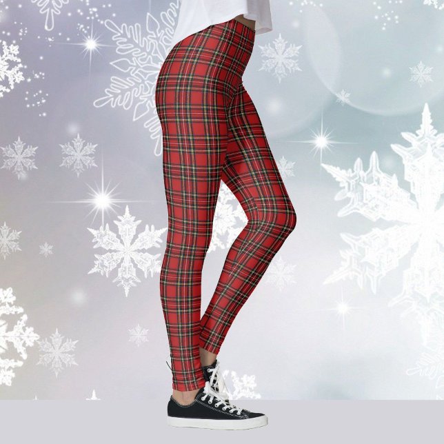 Red Plaid Tartan Yoga Jul Helgdag Leggings (Skapare uppladdad)