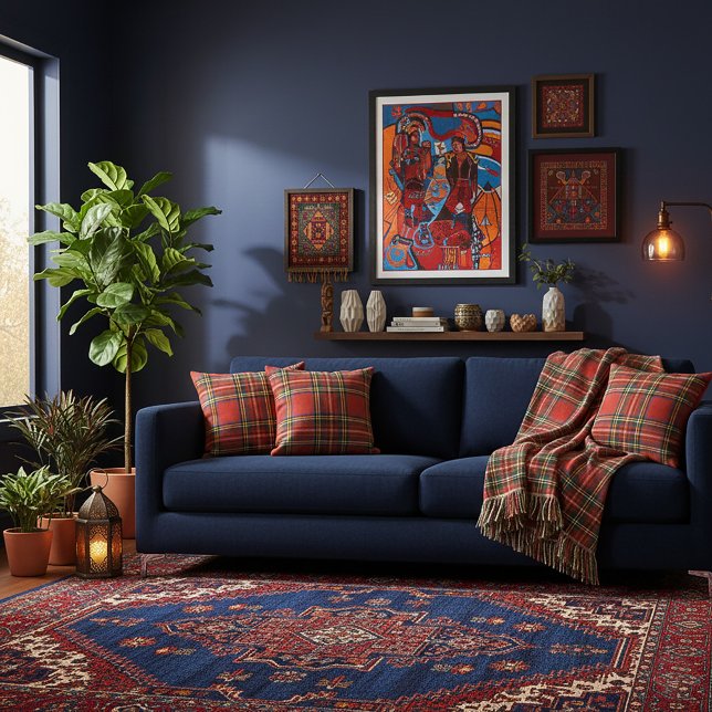 Red Plaid Throw Pillow Kudde (Skapare uppladdad)