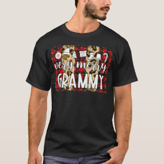 Red Plaid Very Merry Grammy Family Matching Christ T Shirt