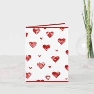 Red Plaided Hearts design Inbjudan