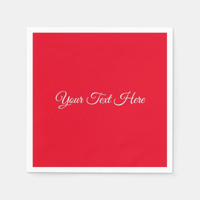 Red Plain Elegant Minimalist Calligraphy Pappersservett (Framsidan)
