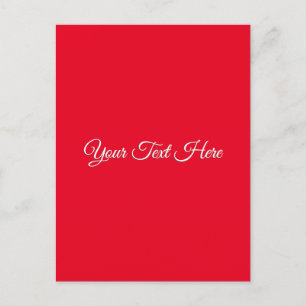 Red Plain Elegant Minimalist Calligraphy Vykort