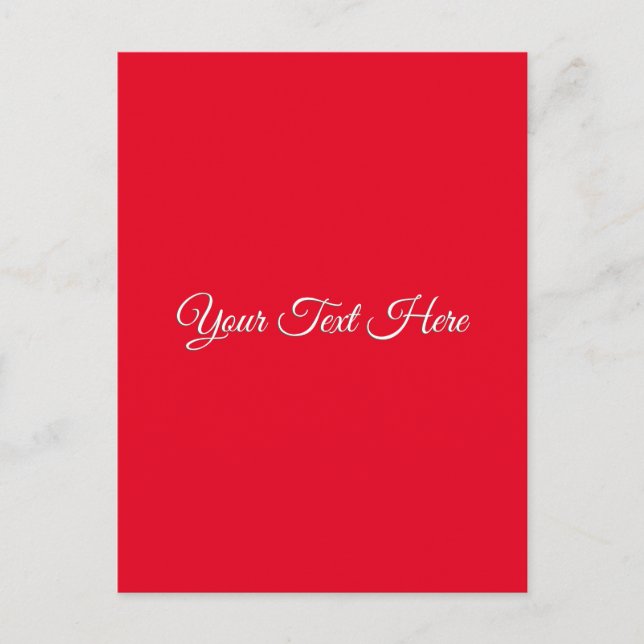 Red Plain Elegant Minimalist Calligraphy Vykort (Framsida)