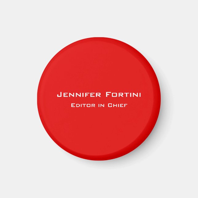 Red Plain Elegant Modern Minimalist Magnet (Framsidan)
