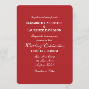 Red Plain Simple Wedding Investigation Inbjudningar