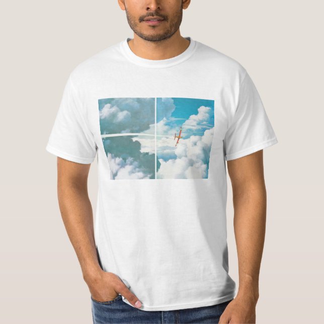 Red Plane in the sky ART T Shirt (Framsida)