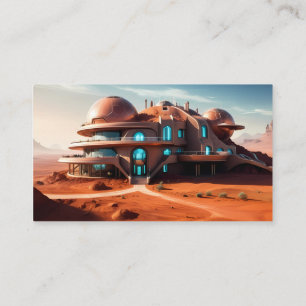 Red Planet Mansion - AI Futuristiska Desert Villa Visitkort