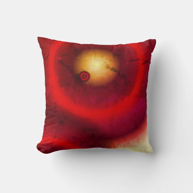 Red Planets Sol Circles Astronomy Cushion Kudde (Framsida)