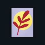 Red Plant Gult Sol Canvastryck<br><div class="desc">En silhuett av en röd växt med en gult sol mot en ljuslaverande färgad bakgrund.</div>