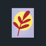 Red Plant Gult Sol Canvastryck<br><div class="desc">En silhuett av en röd växt med en gult sol mot en ljuslaverande färgad bakgrund.</div>