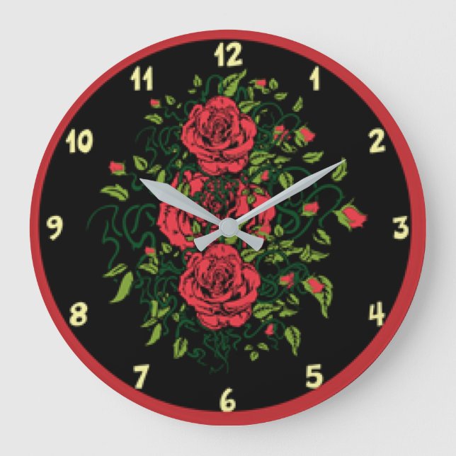 Red Plate Florah Stor Klocka (Framsida)
