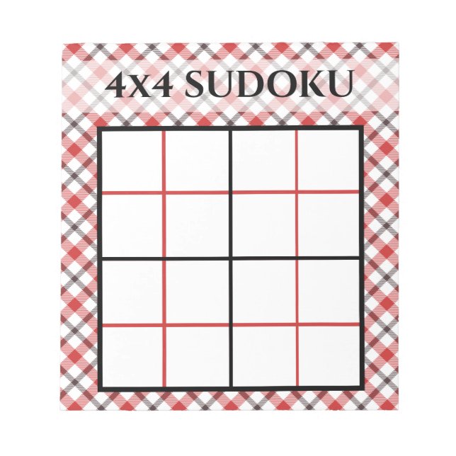 Red Play 4x4 Sudoku Grid-mall Anteckningsblock (Framsida)