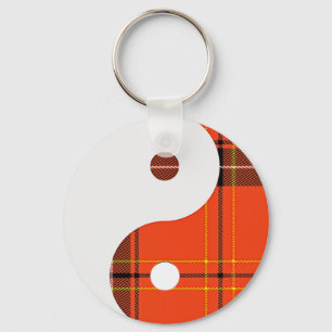 Red Play and White Yin Yang Nyckelring