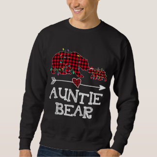 Red Play Auntie Bear Buffalo Family Mamma Pajama C Lång Ärmad Tröja