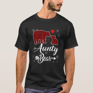 Red Play Aunty Bear jul Pajama Matching Fam T Shirt
