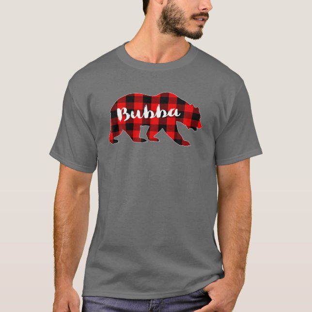 Red Play Bear Bear Buffalo Family Pajama Christm T Shirt (Framsida)