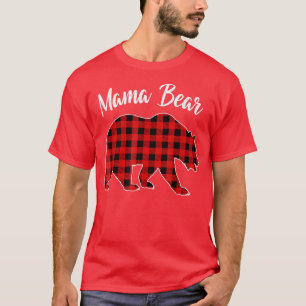Red Play Bear Matching Buffalo Family Pajama T Shirt
