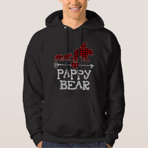 Red Play Bear Matching Familjejul Kväll Hoodie