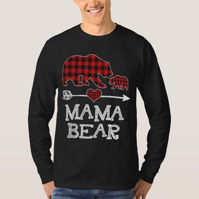 Red Play Bear One Unge Matching Buffalo Pajam T Shirt (Framsida)