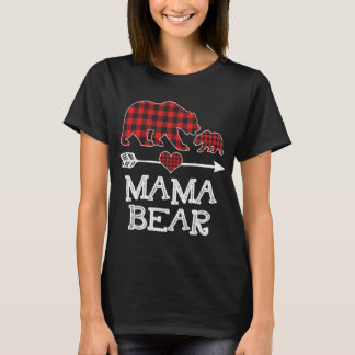 Red Play Bear One Unge Matching Buffalo Pajam T Shirt