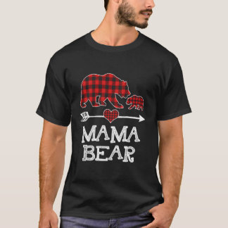 Red Play Bear One Unge Matching Buffalo Pajam T Shirt