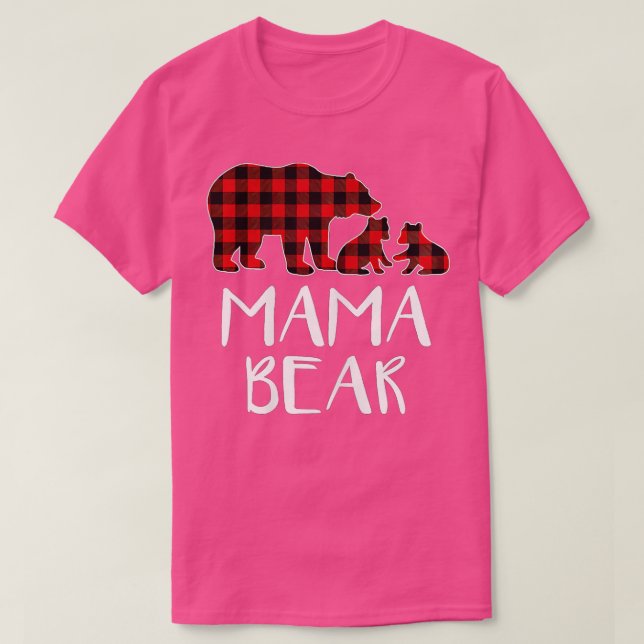 Red Play Bear Two Unge Matching Buffalo Paja T Shirt (Design framsida)