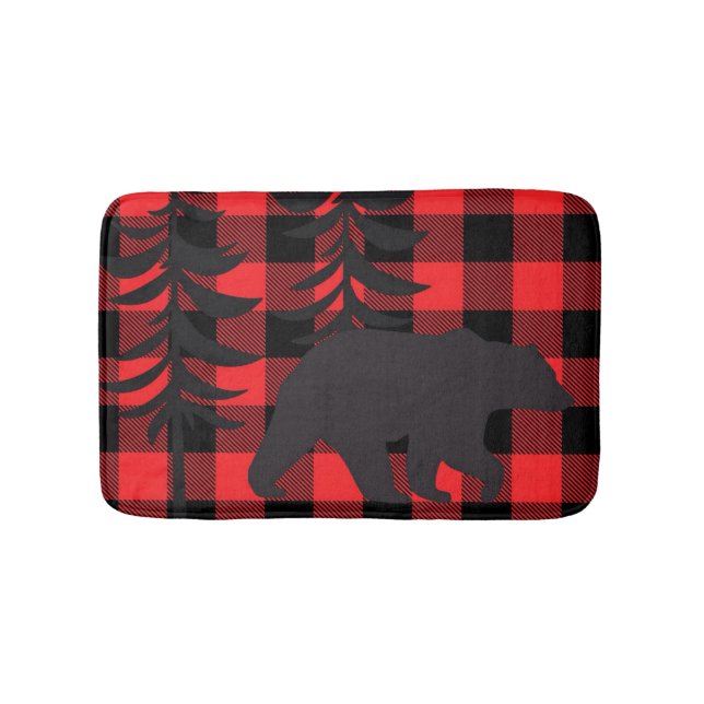 Red Play Black Bear Silhouette Badrumsmatta (Framsidan)