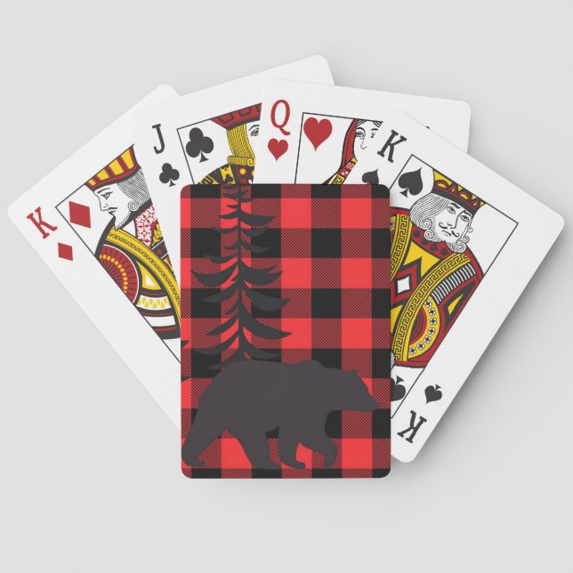 Red Play Black Bear Silhouette Casinokort (Baksidan)