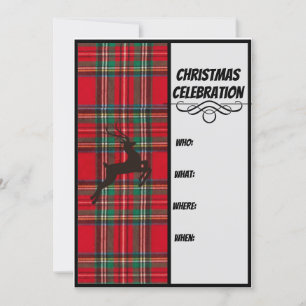 Red Play & Black Reindeer jul Firande Inbjudningar