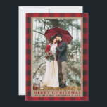 Red Play Bröllop Photo God jul Kraft Julkort<br><div class="desc">Red Buffalo Play Bröllop Photo God jul Kraft Helgdag Card</div>