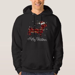 Red Play Buffalo Dachshund God jul Pajama Hoodie