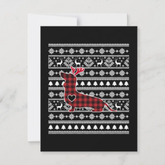Red Play Buffalo Dachshund Hund jul Anteckningskort