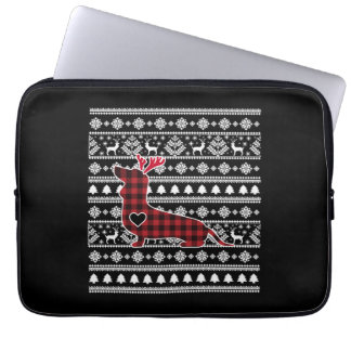 Red Play Buffalo Dachshund Hund jul Laptop Fodral