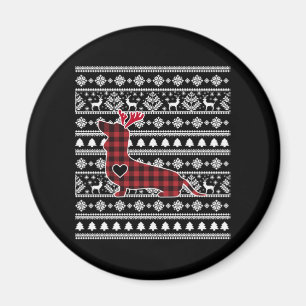Red Play Buffalo Dachshund Hund jul Magnet