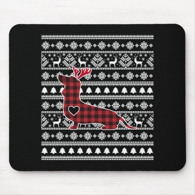 Red Play Buffalo Dachshund Hund jul Musmatta (Framsidan)