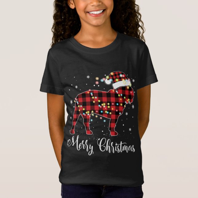 Red Play Buffalo Fransk Bulldog God jul P T Shirt (Framsida)