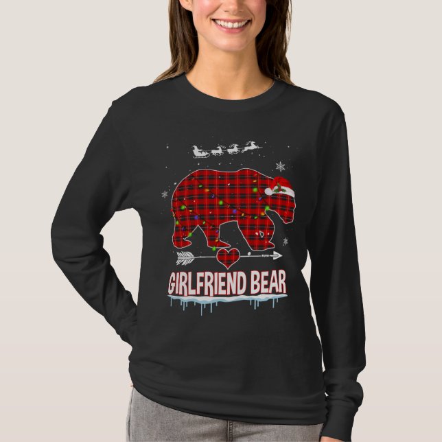Red Play Buffalo Girlkompis Bear jul Pajama T Shirt (Framsida)