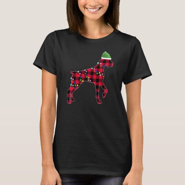 Red Play Buffalo Hund Pajama jul T Shirt (Framsida)
