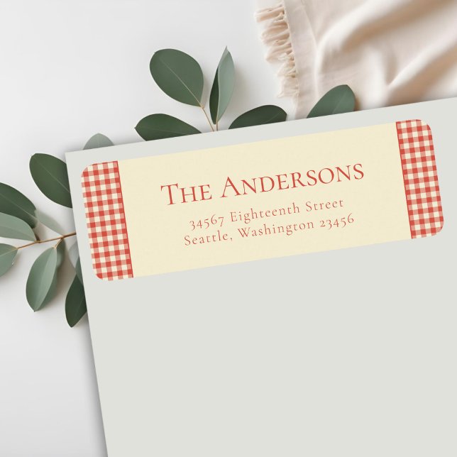 Red Play Buffalo Retro Rustic Returadress Etikett (Skapare uppladdad)