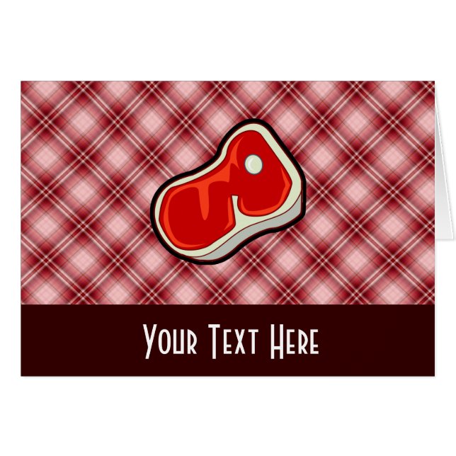 Red Play Butcher's Steak Hälsningskort (Framsidan Horizontal)